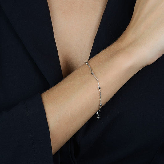 Pulseira de Bolinhas Prateada