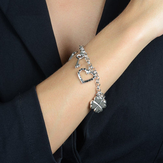 Pulseira Segredo, Amor e Sorte Prateada