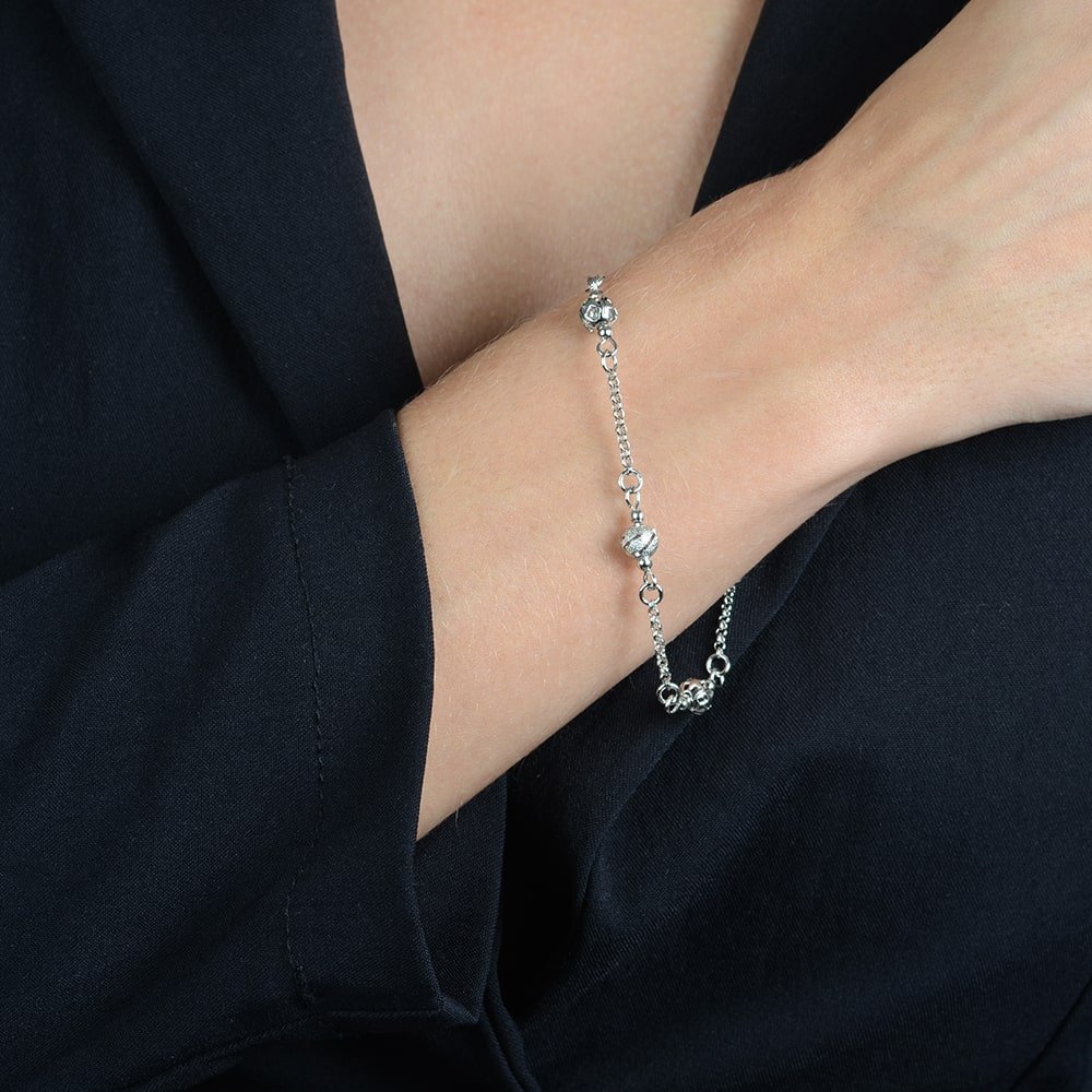 Pulseira Prateada Esferas da Vida