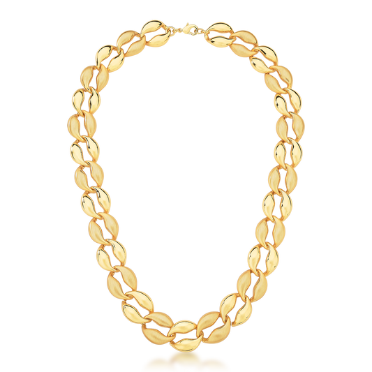 Colar Dourado Acetinado de Elos Ovais